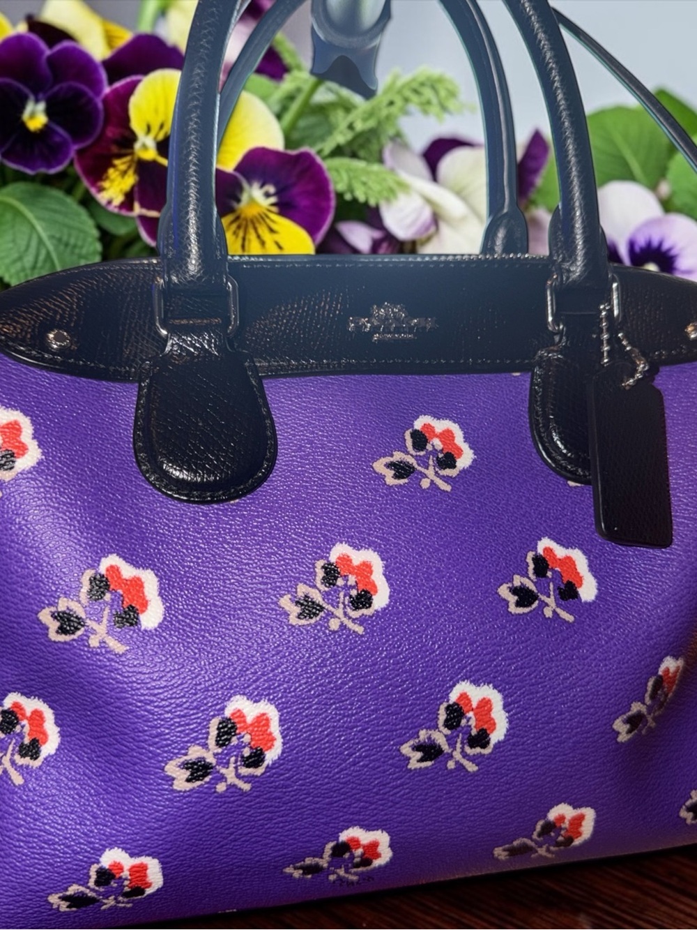 Coach Mini Bennett Bramble Rose Floral Satchel Crossbody Bag F55464